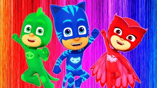 Five little pj masks jumping I Superheroes changes colors I Kids Song I Герои в масках прыгали [upl. by Anaiv748]