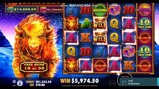 Fire Stampede Slot Bonus Games MEGA WIN slot casino jackpot [upl. by Melnick337]