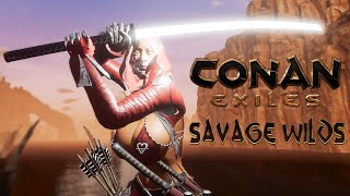 Day 4  Coop Search For Rare Boss Drops  Savage Wilds Map Mod  Conan Exiles Coop Gameplay [upl. by Nylkaj]