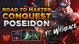 POSEIDON PROBANDO EL LIFESTEAL AQUI D  Warchi  Smite Road to Master Conquest S11 [upl. by Anirahc]