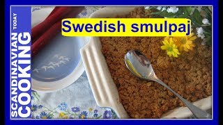 How to Make Swedish Rhubarb Crumble ☀ Rabarberpaj [upl. by Ahsimek]