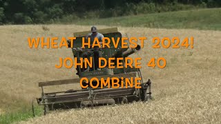 Wheat Harvest 2024 Antique John Deere 40 Combine [upl. by Wilscam]