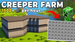 Minecraft EASY Creeper Farm  1500 Gunpowder Per Hour 121 [upl. by Zachar240]