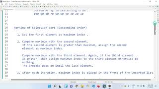 Selection Sort  Descending Order  Selection Sort Program  Data Structures [upl. by Ungley463]