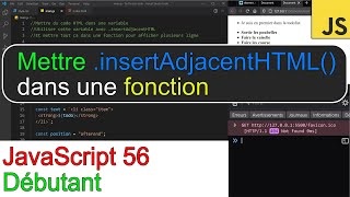 JavaScript56Mettre insertAdjacentHTML  dans une fonctionDébutant [upl. by Vogeley551]