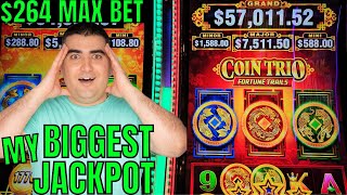 Mind Blowing 🤯 JACKPOT On Coin Trio Slot 264 Max Bet [upl. by Zurc]