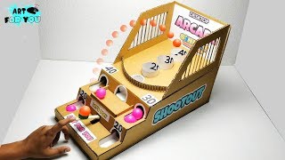 How to make Shootout Arcade Board Game from Cardboard  Cardboard Game for kids [upl. by Ellecrad]