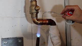 Soldering copper pipe main waterline ball valve shutoff [upl. by Yt]