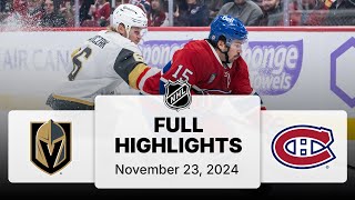 NHL Highlights  Golden Knights vs Canadiens  November 23 2024 [upl. by Kearney712]