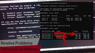 O Partição Boot EFI Corrompeu e Windows Não Inicia Mais  Veja Solução Definitiva [upl. by Roseline]
