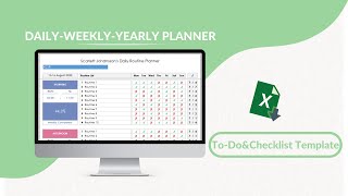 DailyWeeklyYearly Routine Planner Excel Template [upl. by Vig]