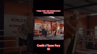 TYSON FURY DROPS MUAY THAI FIGHTER WITH BIG LEG KICK [upl. by Sorips]