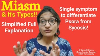 quotMiasmquot Full Explanation  Types of Miasms  How to Differentiate Psora from Sycosis [upl. by Jenkel]