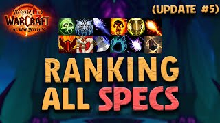 Progressive Tierlist Update 5  RANKING ALL SPECS amp CLASSES  The War Within BETA [upl. by Yeliah426]