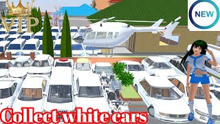 Collect All White cars ChallengeSakura school simulator [upl. by Demodena]