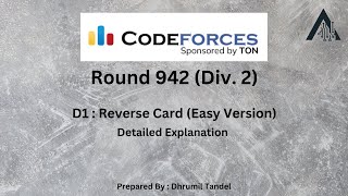 Codeforces Round 942 D1  Reverse Card Easy Version [upl. by Sitruk]