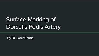 Surface Marking of Dorsalis Pedis Artery [upl. by Vincents]