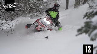 Fresh 12  Extreme Maine Backcountry Snowmobiling [upl. by Leeban]