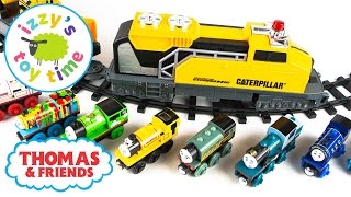 Huge CAT Construction Express Train with Thomas and Friends  Fun Toy Trains [upl. by Ykcub]