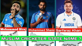 Indian Muslim Cricketer State Name  Cricket Players and Their State Name  C Compare [upl. by Evyn839]