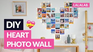 DIY  HOW TO DO A HEART PHOTO WALL [upl. by Noiro809]