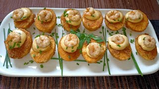 huevos fritos con mousse de gambas 😋😋😋 [upl. by Seften]