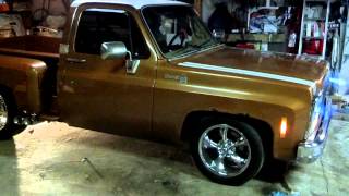 1980 Chevy stepside 60 Vortec exhaust rev clip [upl. by Bouldon332]