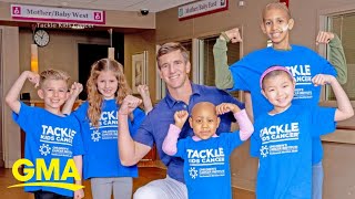 Eli Manning and Tom Coughlin help families of pediatric cancer patients [upl. by Jennifer411]