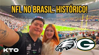 O PRIMEIRO JOGO DA HISTÓRIA DA NFL NO BRASIL  Green Bay Packers 29 x 34 Philadelphia Eagles [upl. by Eigroeg636]