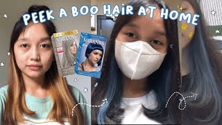 DYEING MY HAIR BLUE🦋 peek a boo  mirandacultusia  INDONESIA [upl. by Eillib813]