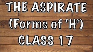 The Aspirate  Different forms of quotHquot  CLASS 17 [upl. by Arahc]