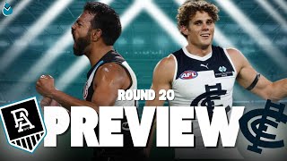 PORT ADELAIDE VS CARLTON  AFL PREVIEW ROUND 20 2O24 [upl. by Audie]