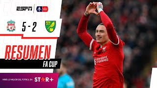 ¡LOS REDS FUERON IMPONENTES Y GOLEARON PARA AVANZAR EN LA FA CUP  Liverpool 52 Norwich RESUMEN [upl. by Reivaj438]