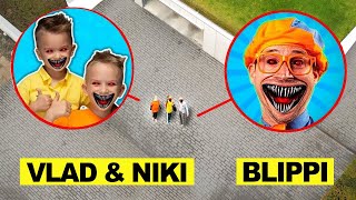 DRONE CATCHES VLAD AND NIKI FIGHT BLIPPI in REAL LIFE at Abandoned Mansion [upl. by Lirpa753]