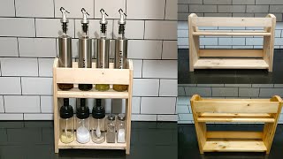 DIY Wood Condiments organizer  Seasoning rack  Spice Rack [upl. by Nwahsad842]