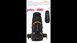 Impulse rucksack bags 60 litres travel bag with 1 year warranty bags travelbag trekking [upl. by Ydnih166]