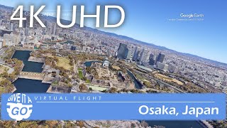 4K  Sightseeing Flight in Osaka Osaka Japan  Virtual Scenic Flight 017 [upl. by Sosna]