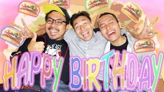 ハッピーバースデー！お祝いにバーガーキングの食べ放題にチャレンジでグロッキー！！｜Hamburger game return [upl. by Ninazan]