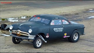 Drag Racing 1950 Ford Coupe Gasser at Great Lakes Dragaway [upl. by Oyek]