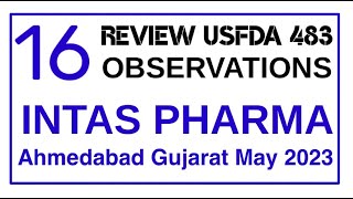 Review INTAS PHARMA  USFDA 483 Observations May 2023 [upl. by Robinette]