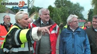 Hochwasser Ministerpräsident Seehofer in Rosenheim [upl. by Doig]