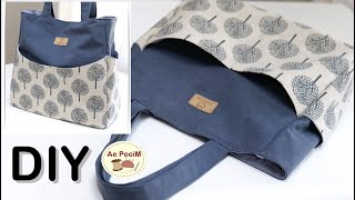 How to make a tote bag bag with outside pockets [upl. by Oys]