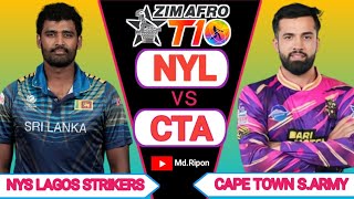 Zim Afro T10 2024Cape Town Samp Army vs Nys Lagos live [upl. by Inanaup]