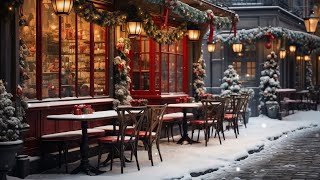 Beautiful Christmas Ambience🔥Christmas Coffee Shop Relaxing Christmas Music  Crackling Fireplace [upl. by Merissa206]