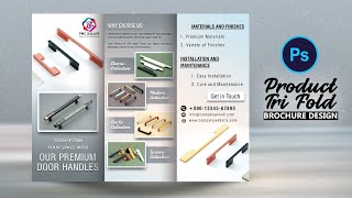 Product Tri Fold Brochure Design In Photoshop  Trifold Brochure Design  Brochure Catalog Design [upl. by Liss]