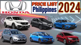 Honda Cars Price List in Philippines 2024 [upl. by Adnuahs571]