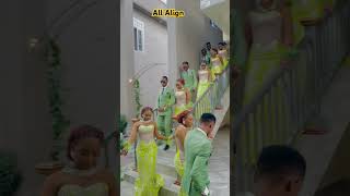 Identical Bridesmaids wedding bride love viral short [upl. by Atinal355]