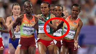 Beatrice Chebet Womens 5000m Gold Medal Faith Kipyegon amp Gudaf Tsegay Fight olympic paris 2024 [upl. by Dachy]