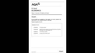 AQA A Level Economics 2024 Paper 3 Insert Economic Principles and Issues [upl. by Ilana799]