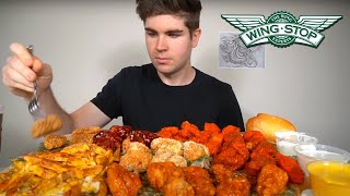 WINGSTOP Boneless Wings FEAST  Cheesy Voodoo Fries Mukbang [upl. by Seema]